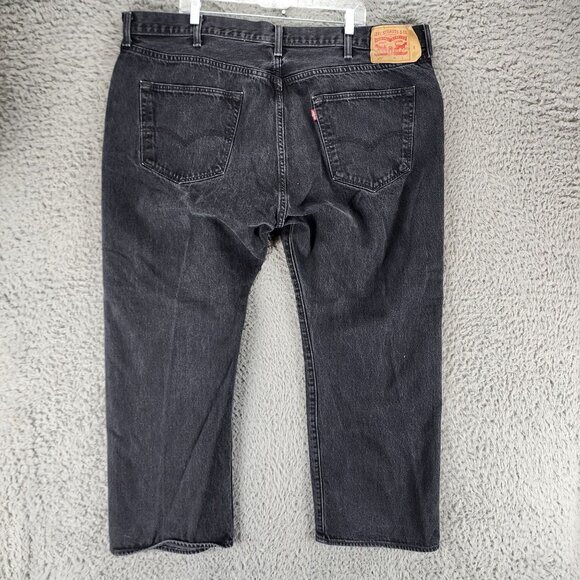 Levi's Jeans Mens 46x30 501 Black Cotton High Rise Button Fly Classic Straight - Picture 1 of 13